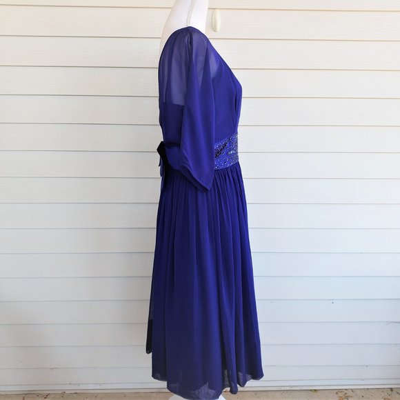 Vintage 50s/60s Union Label Violet Blue Party Dress from Toby Lynn - Picture 7 of 15